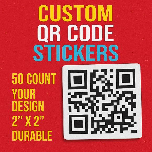 Custom QR Code Stickers โ 50ct Handmade Small Biz Labels for Packaging - Picture 1 of 13